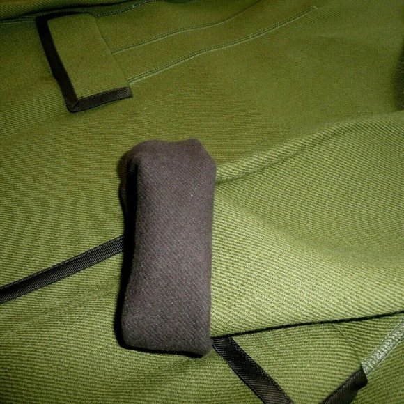 Philosophy Di Alberta Ferretti Long Wool Coat Olive Green with Brown USA Size 4 - Picture 5 of 16